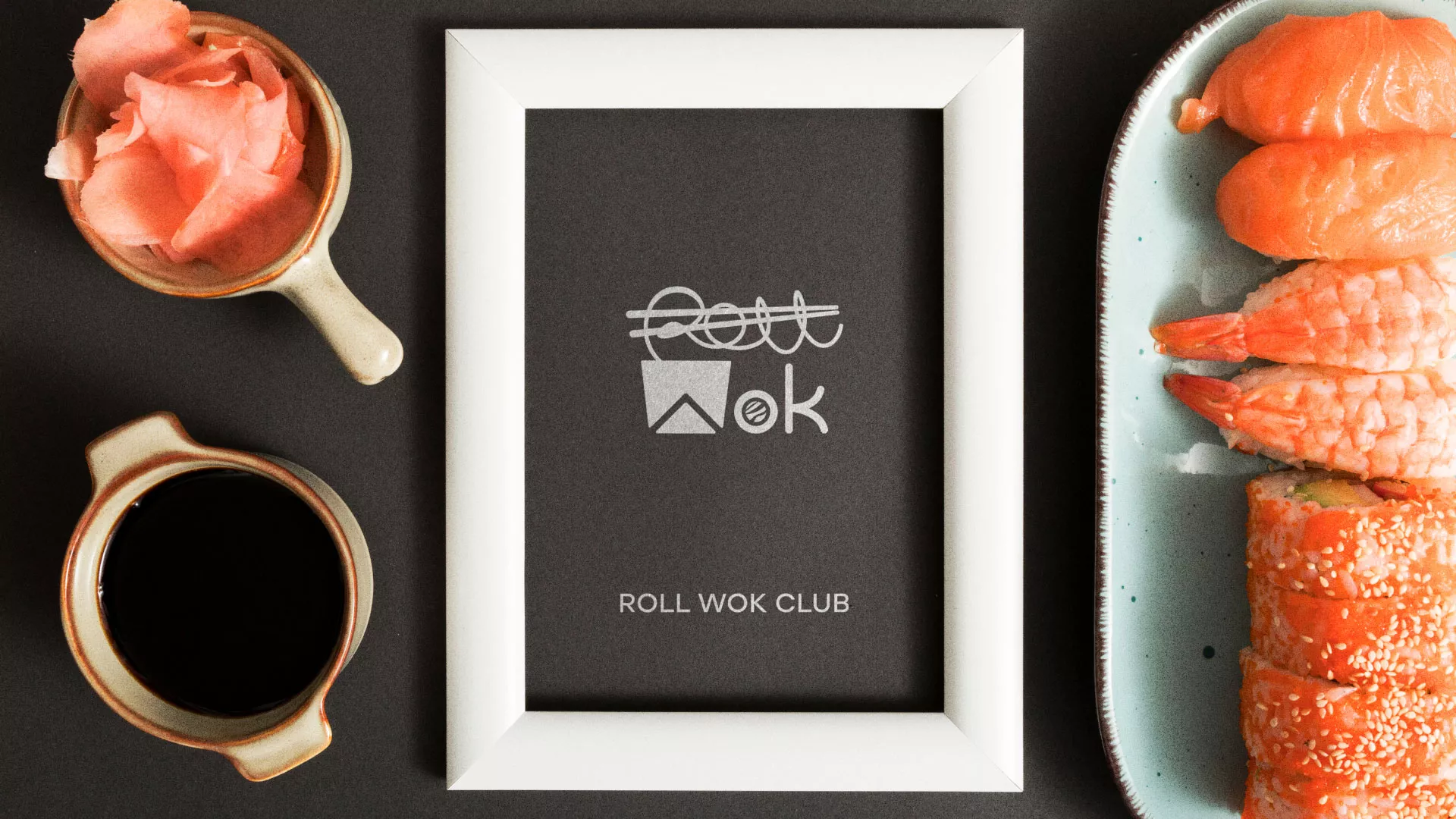 Разработка логотипа суши-бара «Roll Wok Club» в Подпорожье
