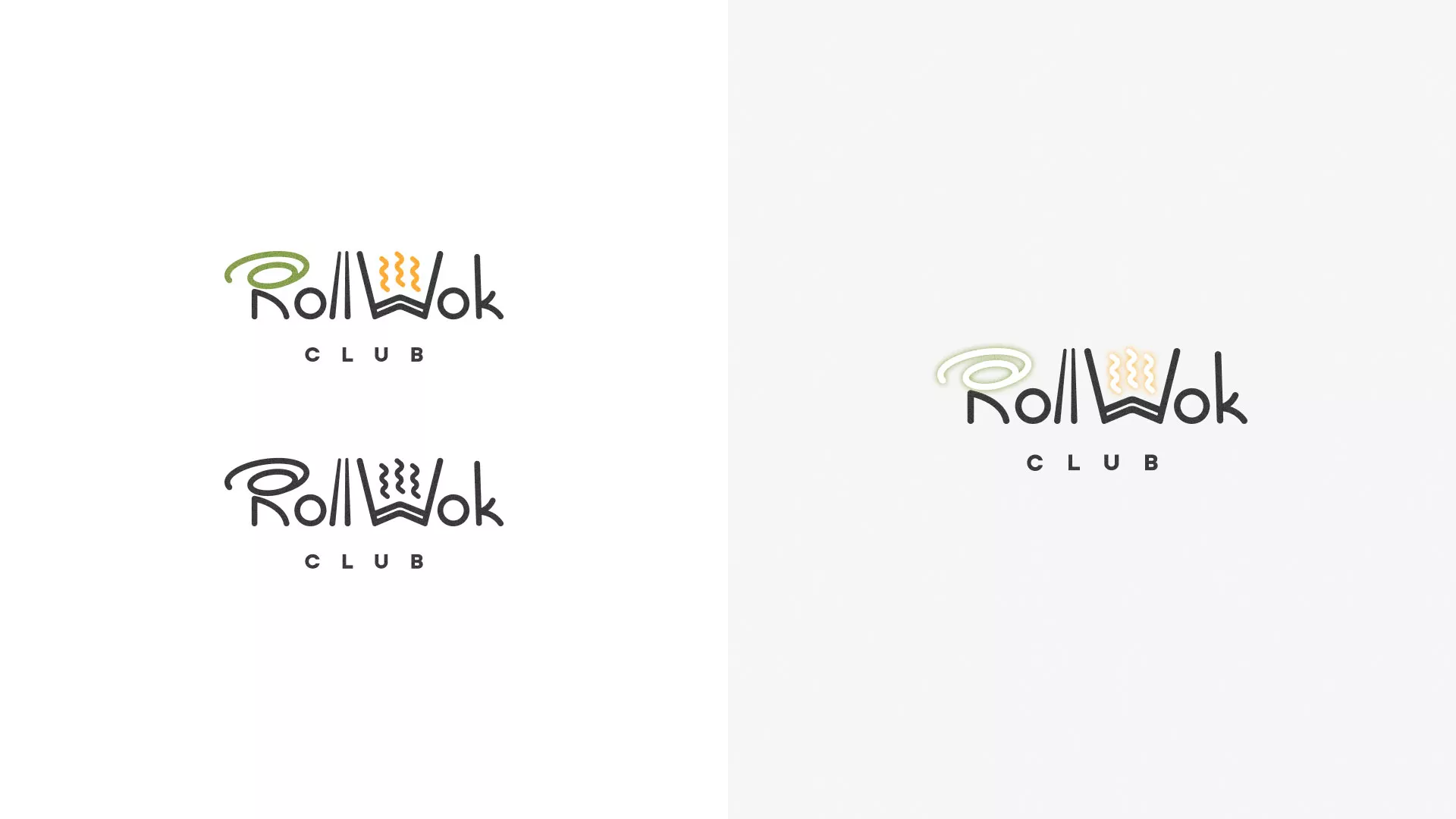 Разработка логотипа и фирменного стиля суши-бара «Roll Wok Club» в Подпорожье
