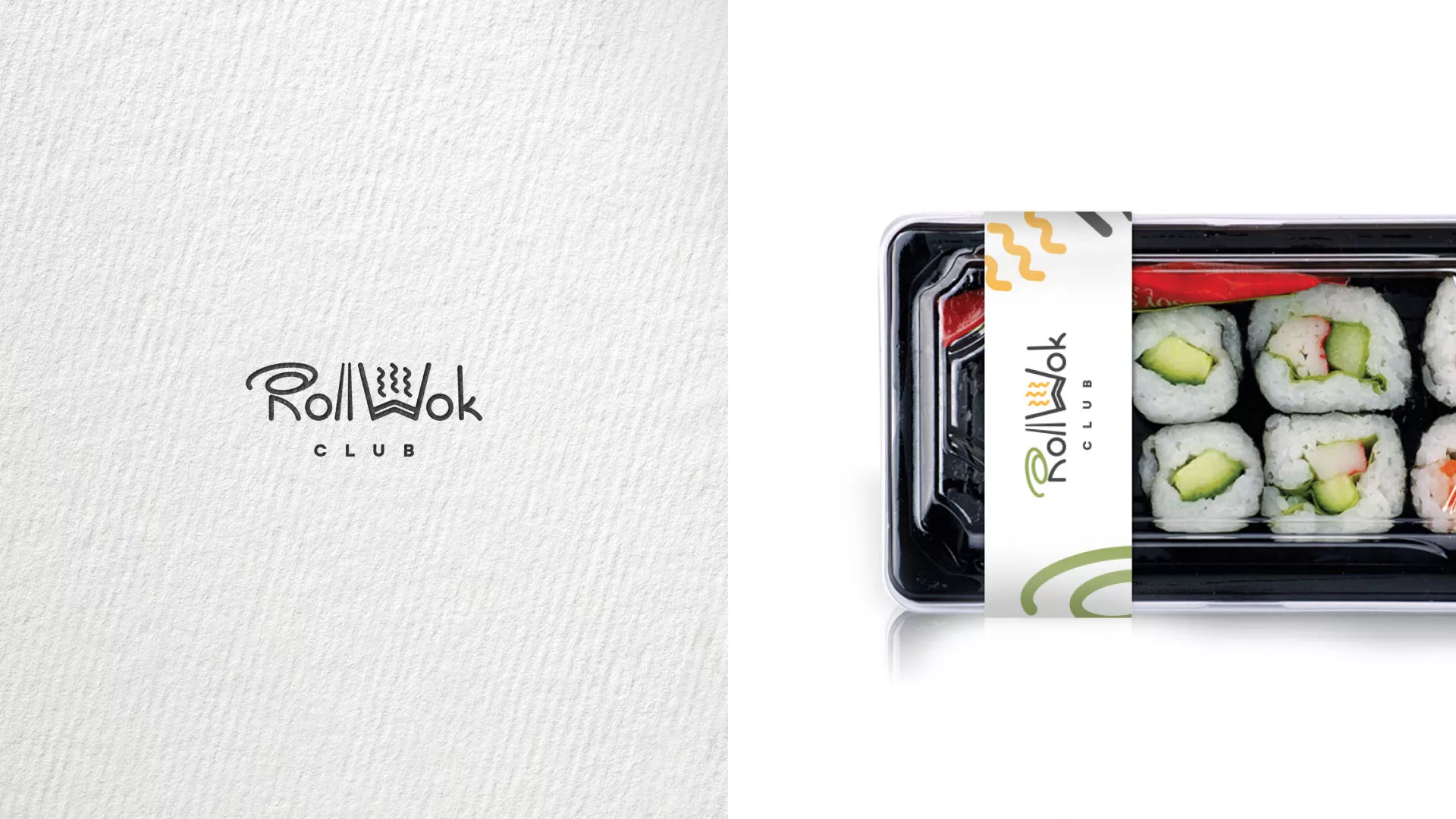 Разработка наклеек для суши-бара «Roll Wok Club» в Подпорожье